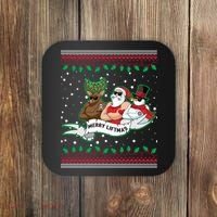 Merry Liftmas Funny Ugly Christmas Sweater Coaster thumb 0