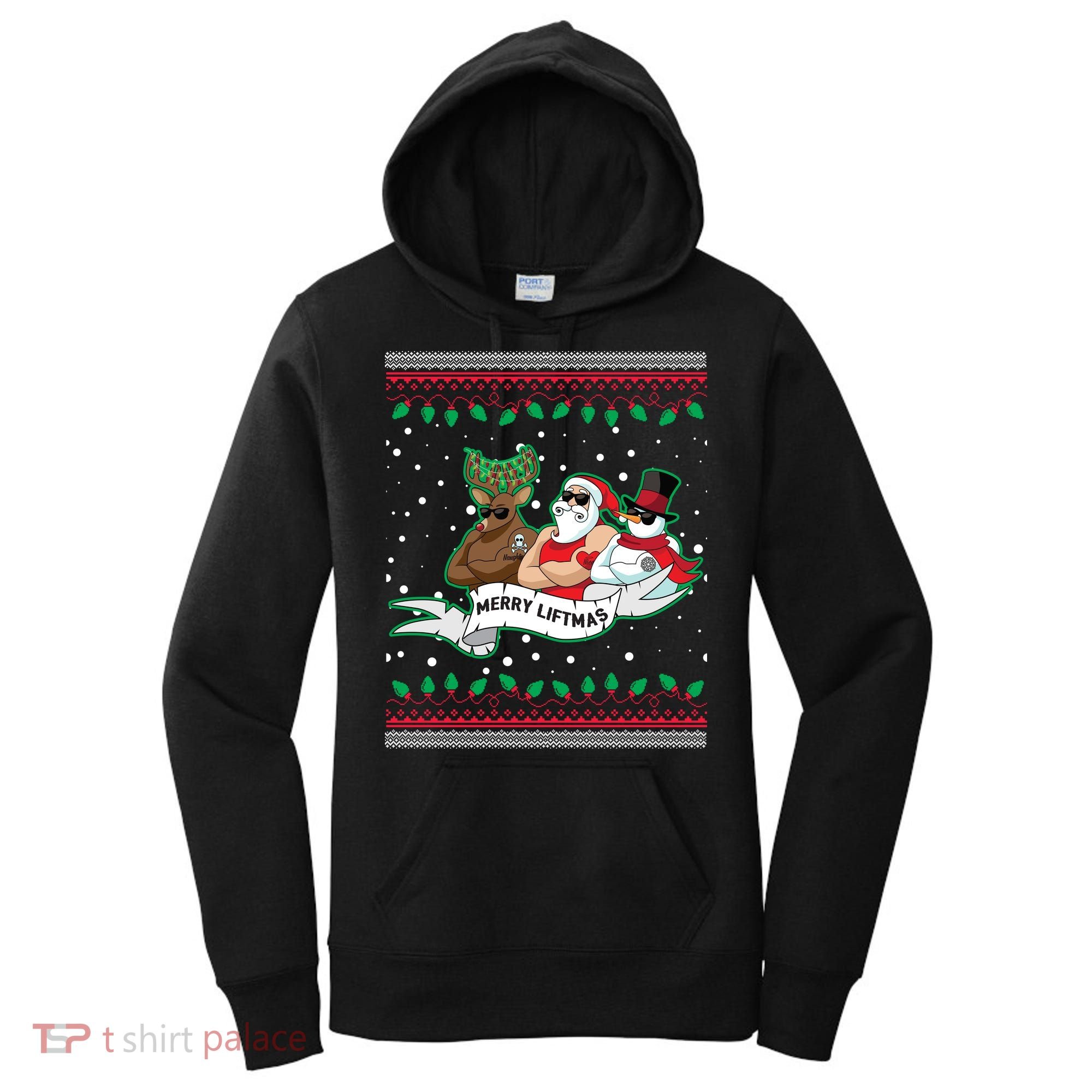Merry Liftmas Funny Ugly Christmas Sweater Women's Hoodie