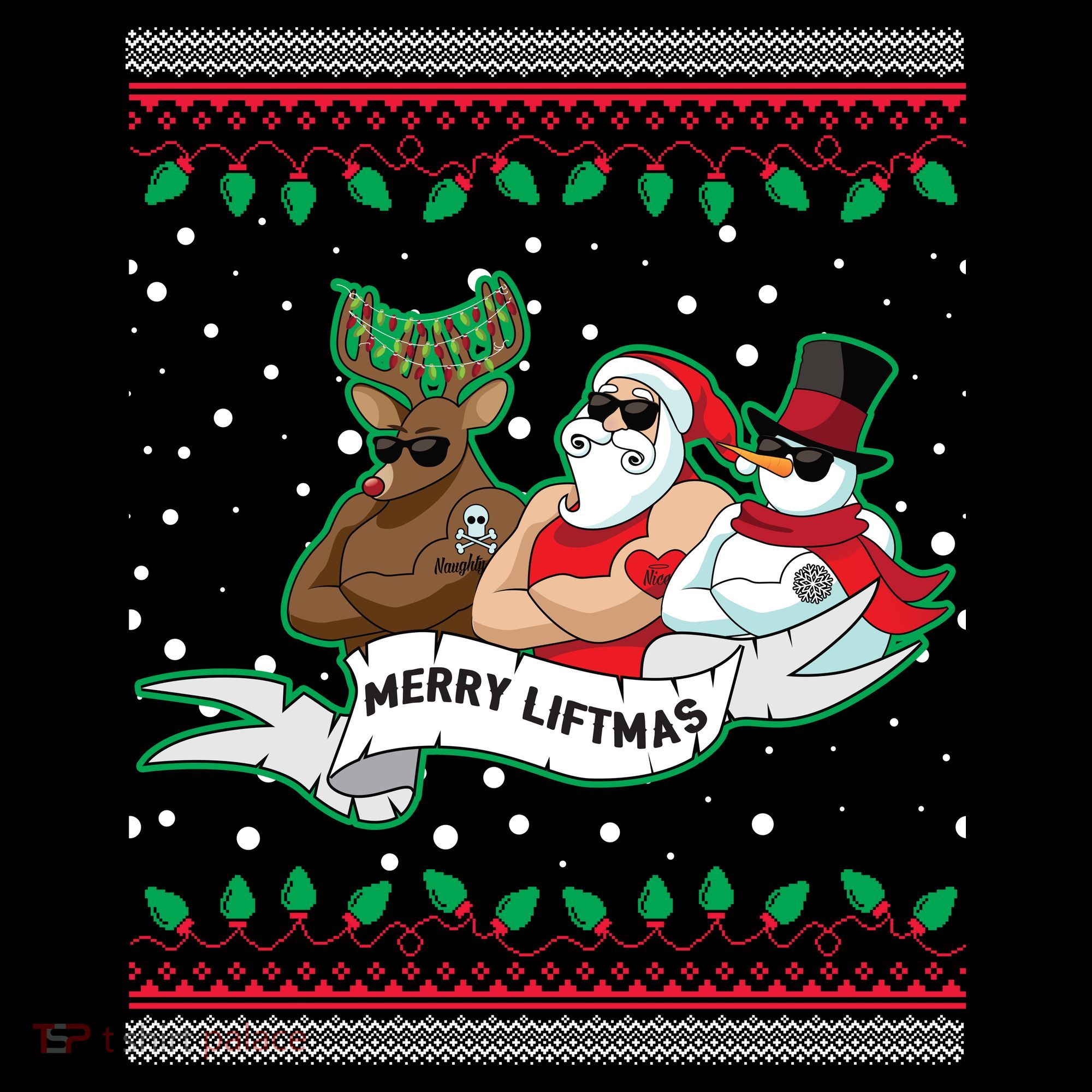 Merry Liftmas Funny Ugly Christmas Sweater Mousepad