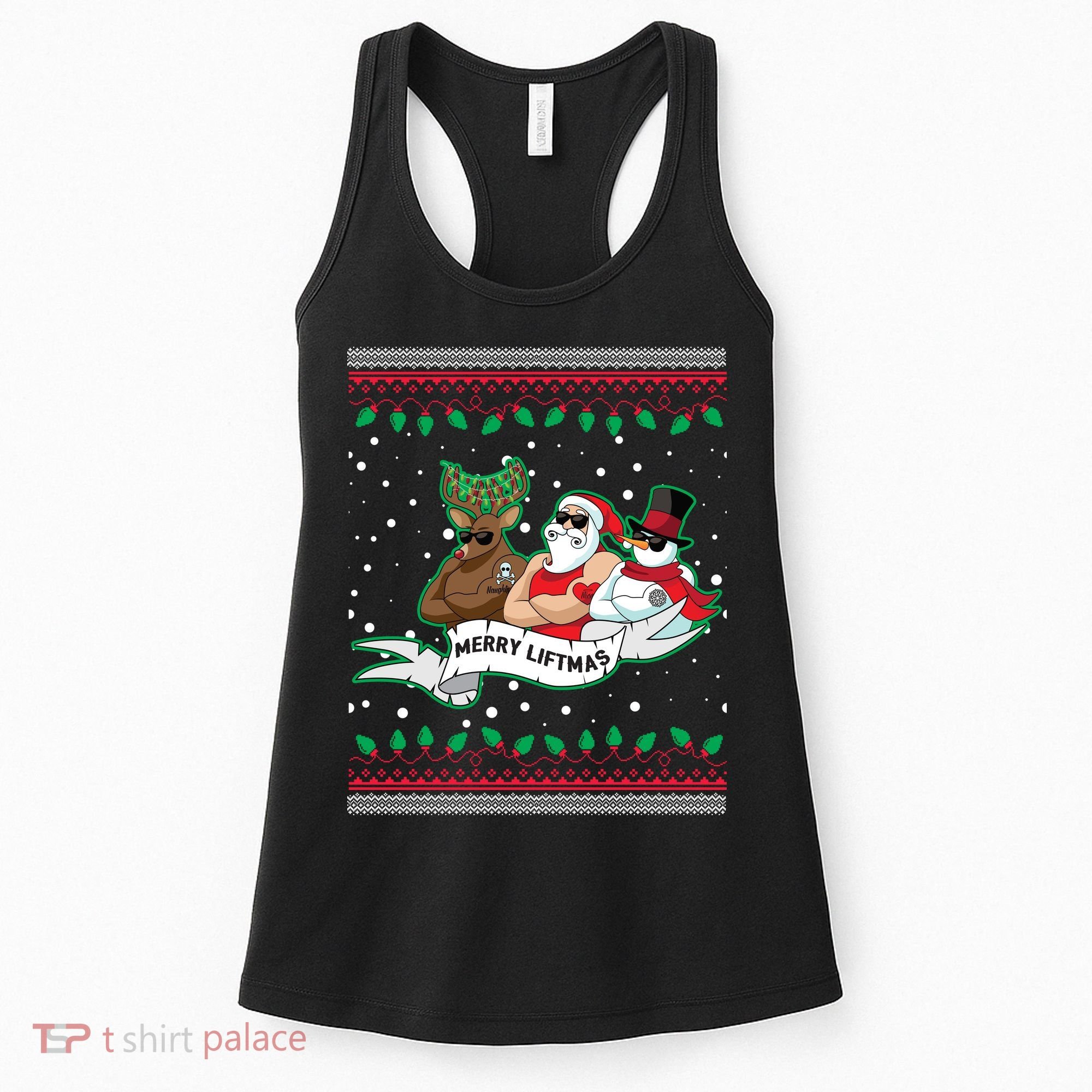 Merry Liftmas Funny Ugly Christmas Sweater Women's Tank Top