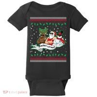 Merry Liftmas Funny Ugly Christmas Sweater Baby Bodysuit thumb 0