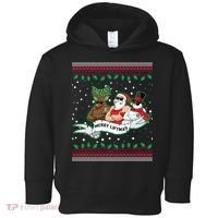 Merry Liftmas Funny Ugly Christmas Sweater Toddler Hoodie thumb 0