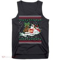 Merry Liftmas Funny Ugly Christmas Sweater Tank Top thumb 0