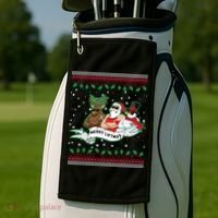 Merry Liftmas Funny Ugly Christmas Sweater Golf Towel thumb 2