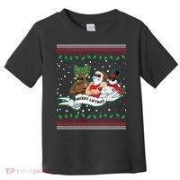 Merry Liftmas Funny Ugly Christmas Sweater Toddler T-Shirt thumb 0