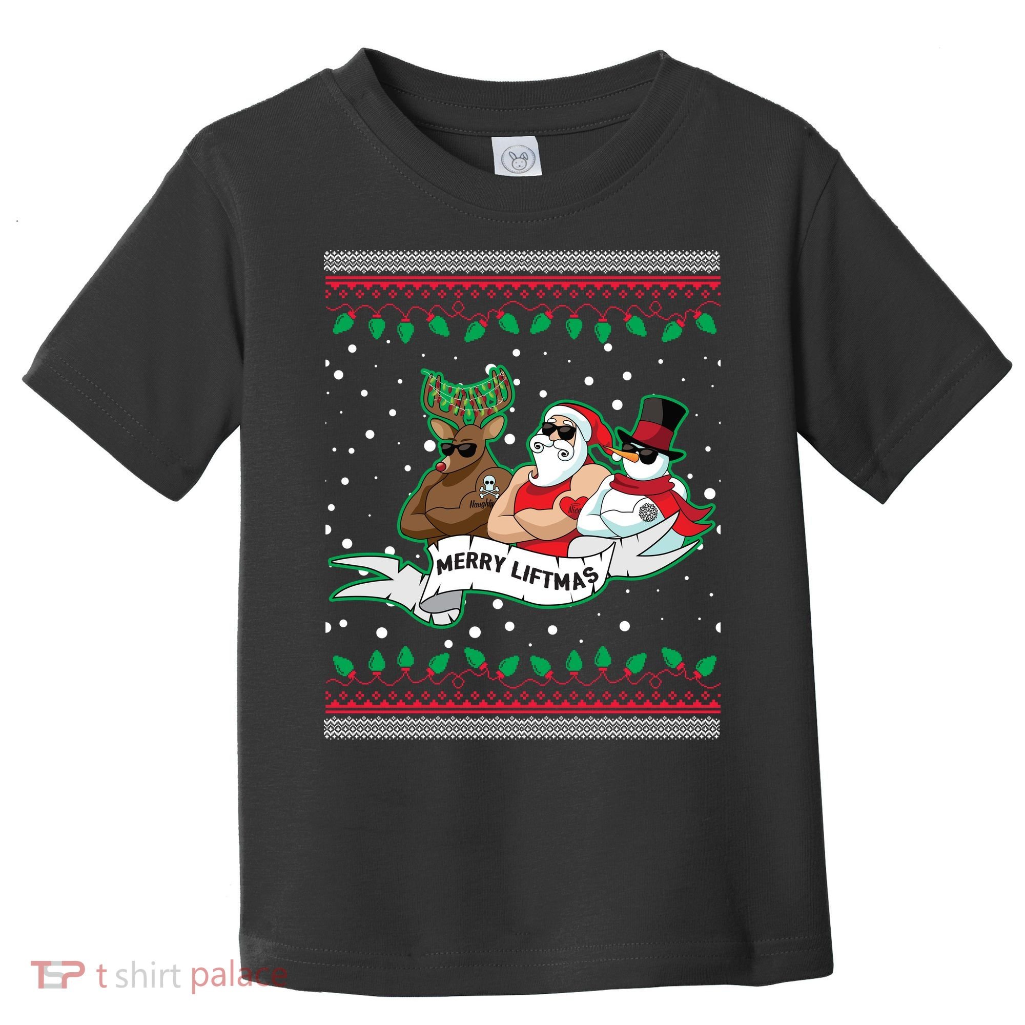 Merry Liftmas Funny Ugly Christmas Sweater Toddler T-Shirt