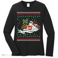 Merry Liftmas Funny Ugly Christmas Sweater Women's Long Sleeve Shirt thumb 0