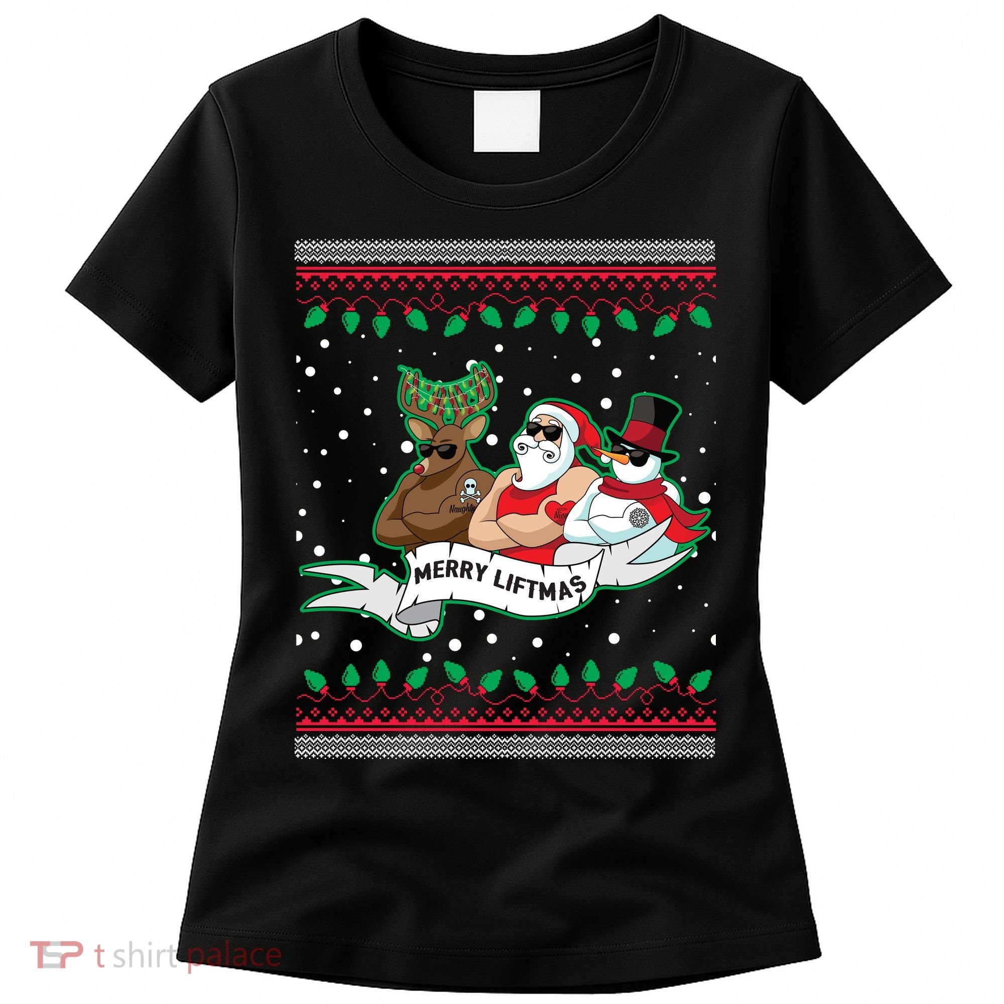 Merry Liftmas Funny Ugly Christmas Sweater Women's T-Shirt