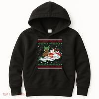 Merry Liftmas Funny Ugly Christmas Sweater Kids Hoodie thumb 0