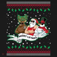 Merry Liftmas Funny Ugly Christmas Sweater Kids T-Shirt thumb 4