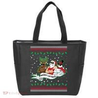 Merry Liftmas Funny Ugly Christmas Sweater Tote Bag thumb 0