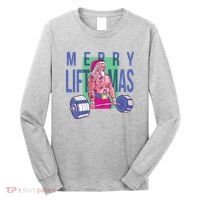 Merry Liftmas Tattoo Santa Long Sleeve Shirt thumb 0