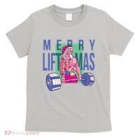 Merry Liftmas Tattoo Santa T-Shirt thumb 0