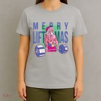 Merry Liftmas Tattoo Santa T-Shirt thumb 4