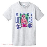 Merry Liftmas Tattoo Santa Kids T-Shirt thumb 0