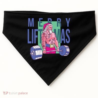 Merry Liftmas Tattoo Santa USA-Made Doggie Bandana