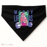 Merry Liftmas Tattoo Santa USA-Made Doggie Bandana thumb 0