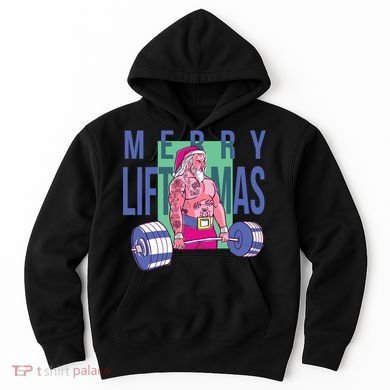 Merry Liftmas Tattoo Santa Hoodie