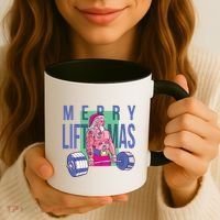 Merry Liftmas Tattoo Santa Coffee Mug thumb 3