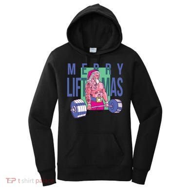 Merry Liftmas Tattoo Santa Women's Hoodie