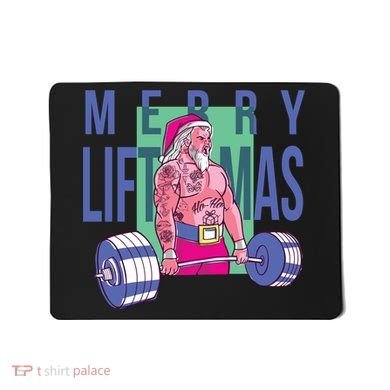 Merry Liftmas Tattoo Santa Mousepad