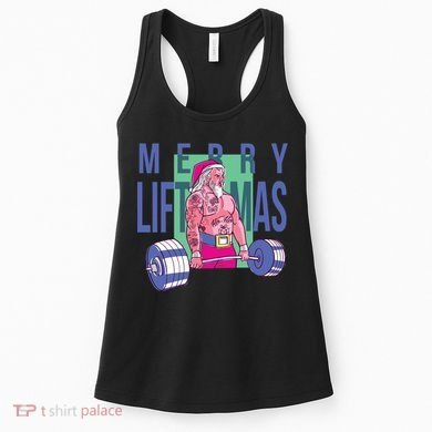 Merry Liftmas Tattoo Santa Women's Tank Top