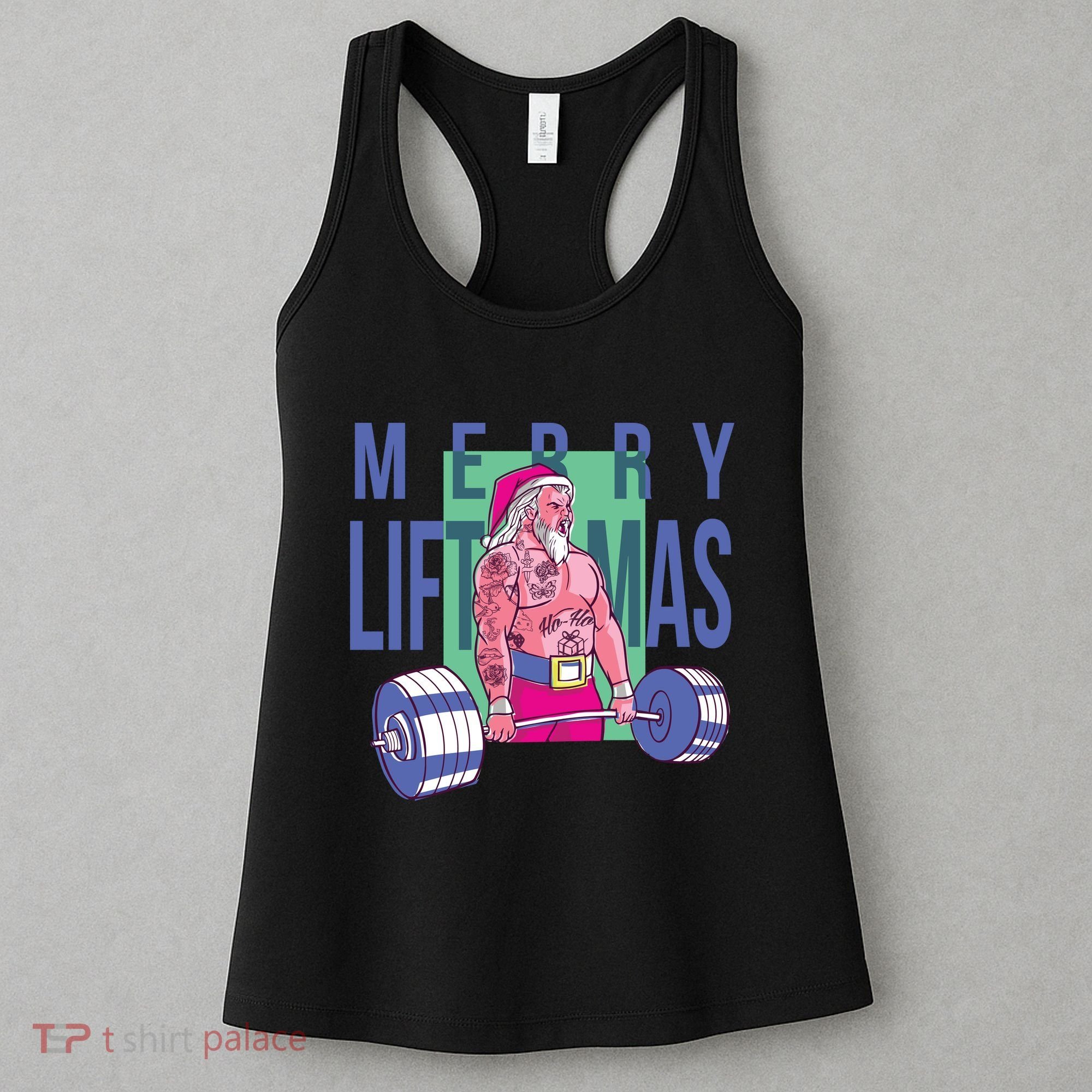 Merry Liftmas Tattoo Santa Women's Tank Top