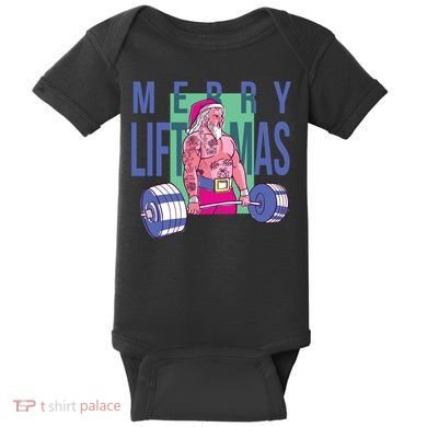 Merry Liftmas Tattoo Santa Baby Bodysuit