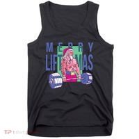 Merry Liftmas Tattoo Santa Tank Top thumb 0