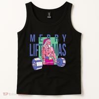 Merry Liftmas Tattoo Santa Tank Top thumb 2