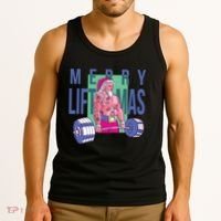 Merry Liftmas Tattoo Santa Tank Top thumb 3