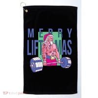 Merry Liftmas Tattoo Santa Golf Towel thumb 0