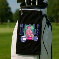 Merry Liftmas Tattoo Santa Golf Towel thumb 2