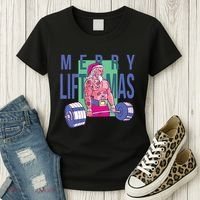 Merry Liftmas Tattoo Santa Women's T-Shirt thumb 3
