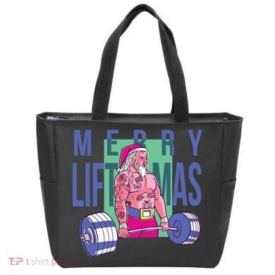 Merry Liftmas Tattoo Santa Tote Bag