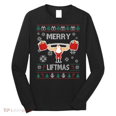 Merry Liftmas Ugly Christmas Long Sleeve Shirt