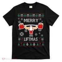 Merry Liftmas Ugly Christmas T-Shirt thumb 0