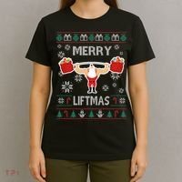 Merry Liftmas Ugly Christmas T-Shirt thumb 4