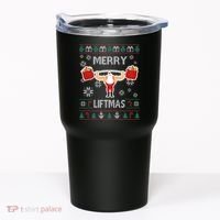 Merry Liftmas Ugly Christmas Tumbler thumb 0