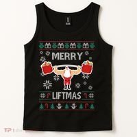Merry Liftmas Ugly Christmas Tank Top thumb 2
