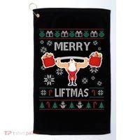 Merry Liftmas Ugly Christmas Golf Towel thumb 0