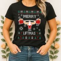 Merry Liftmas Ugly Christmas Women's T-Shirt thumb 2