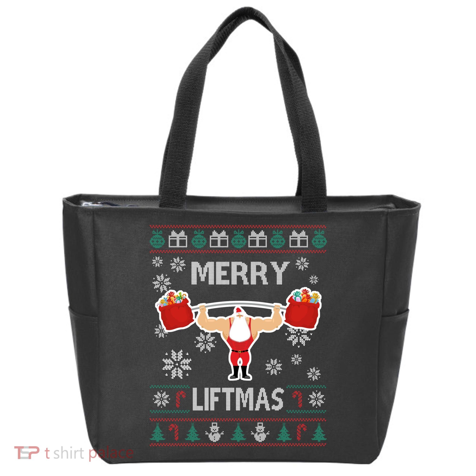 Merry Liftmas Ugly Christmas Tote Bag