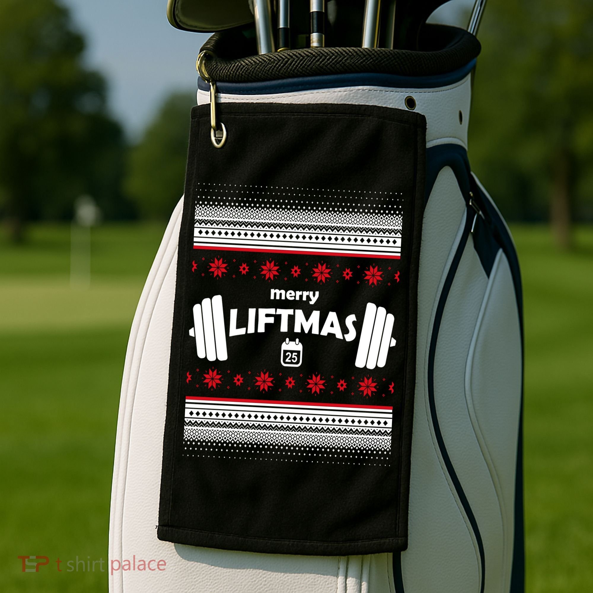 Merry Liftmas Ugly Christmas1 Golf Towel