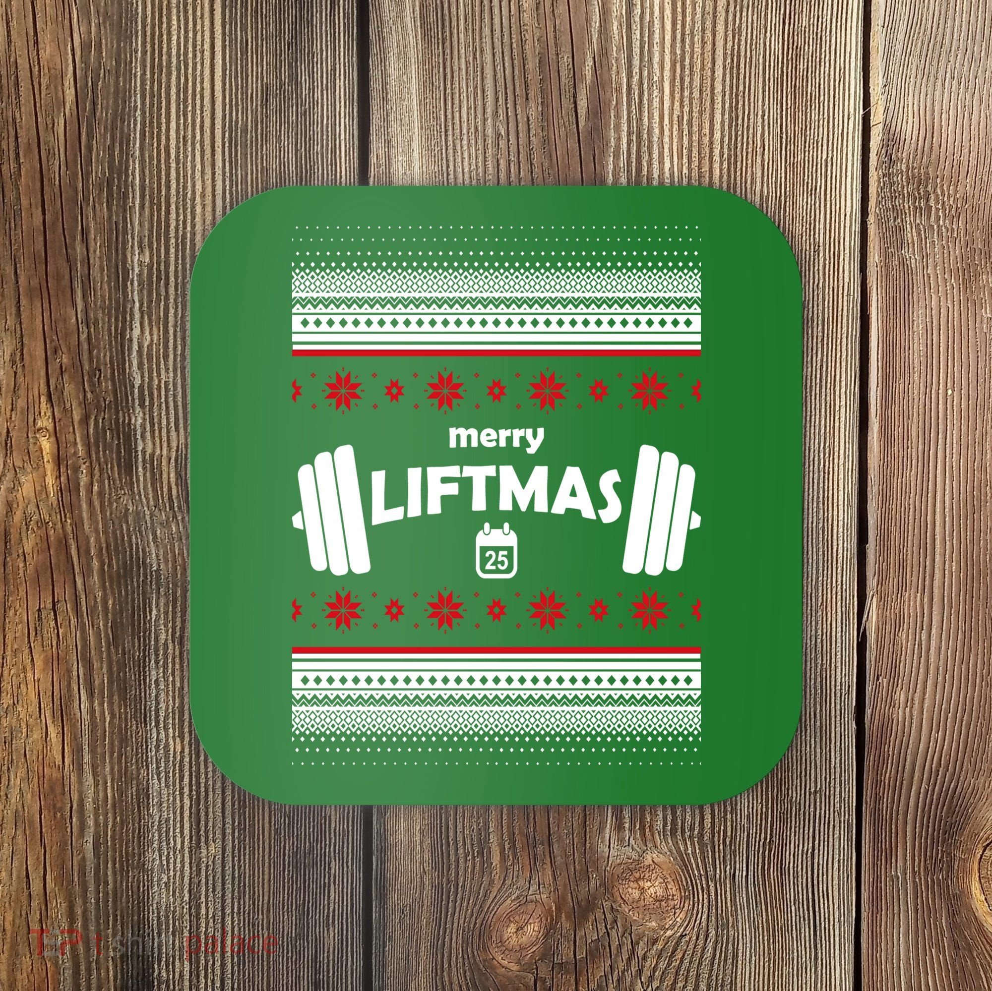 Merry Liftmas Ugly Christmas1 Coaster