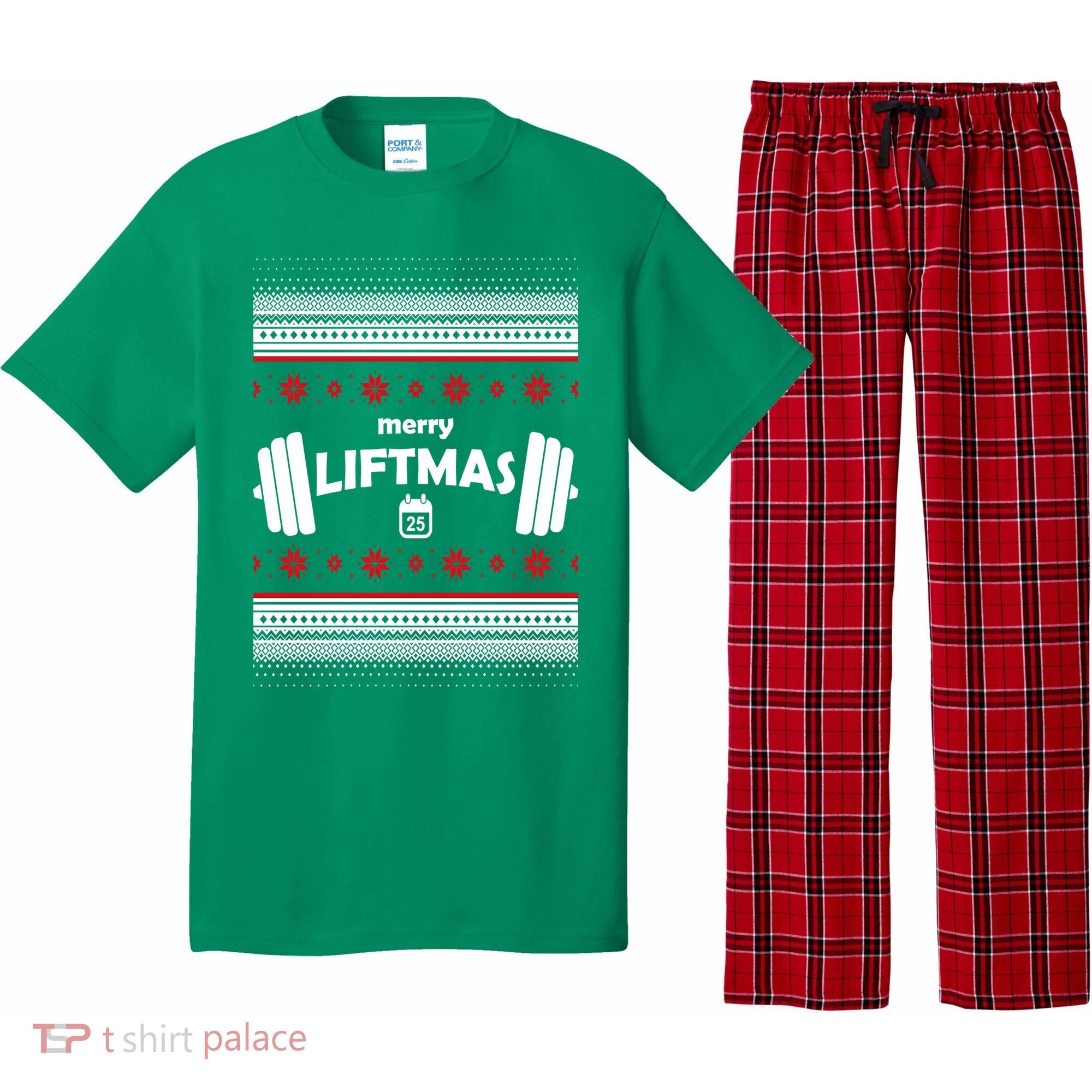 Merry Liftmas Ugly Christmas1 Pajama Set