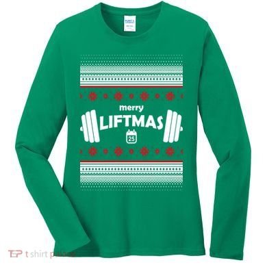 Merry Liftmas Ugly Christmas1 Women's Long Sleeve Shirt