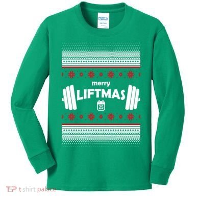 Merry Liftmas Ugly Christmas1 Kids Long Sleeve Shirt