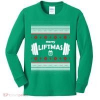 Merry Liftmas Ugly Christmas1 Kids Long Sleeve Shirt thumb 0
