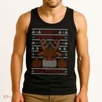 Merry Madafakas Funny Ugly Christmas Tank Top thumb 3